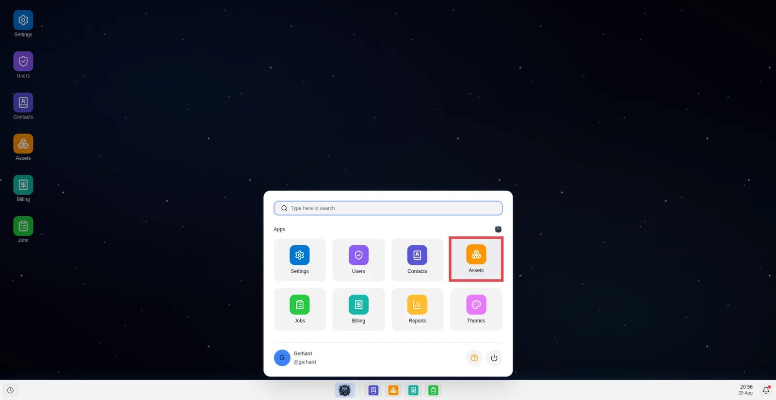 Screen shows the menu.