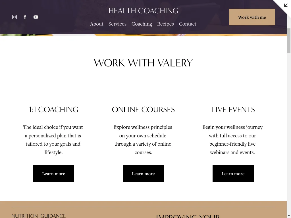 Health Coach Website Design - Section 12
