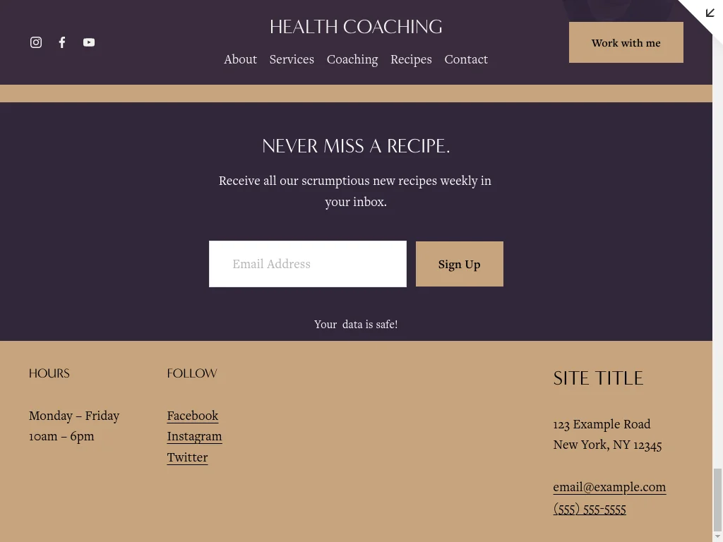 Health Coach Website Design - Section 19
