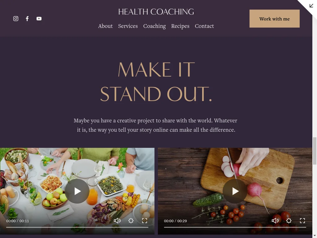 Health Coach Website Design - Section 2