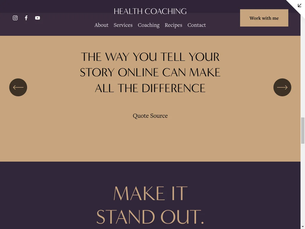 Health Coach Website Design - Section 20