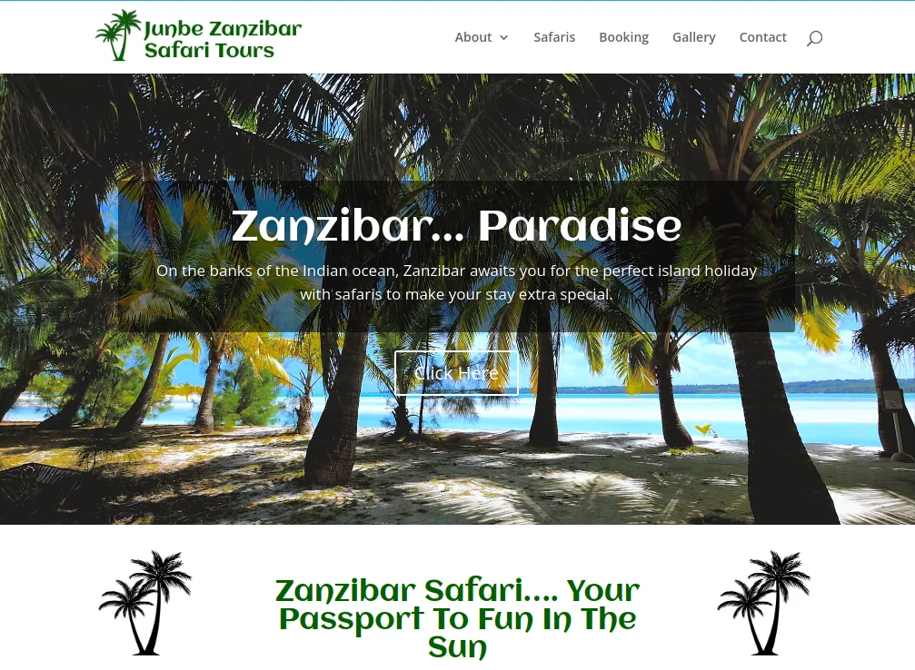 Junbe Safari Website Design - Section 1