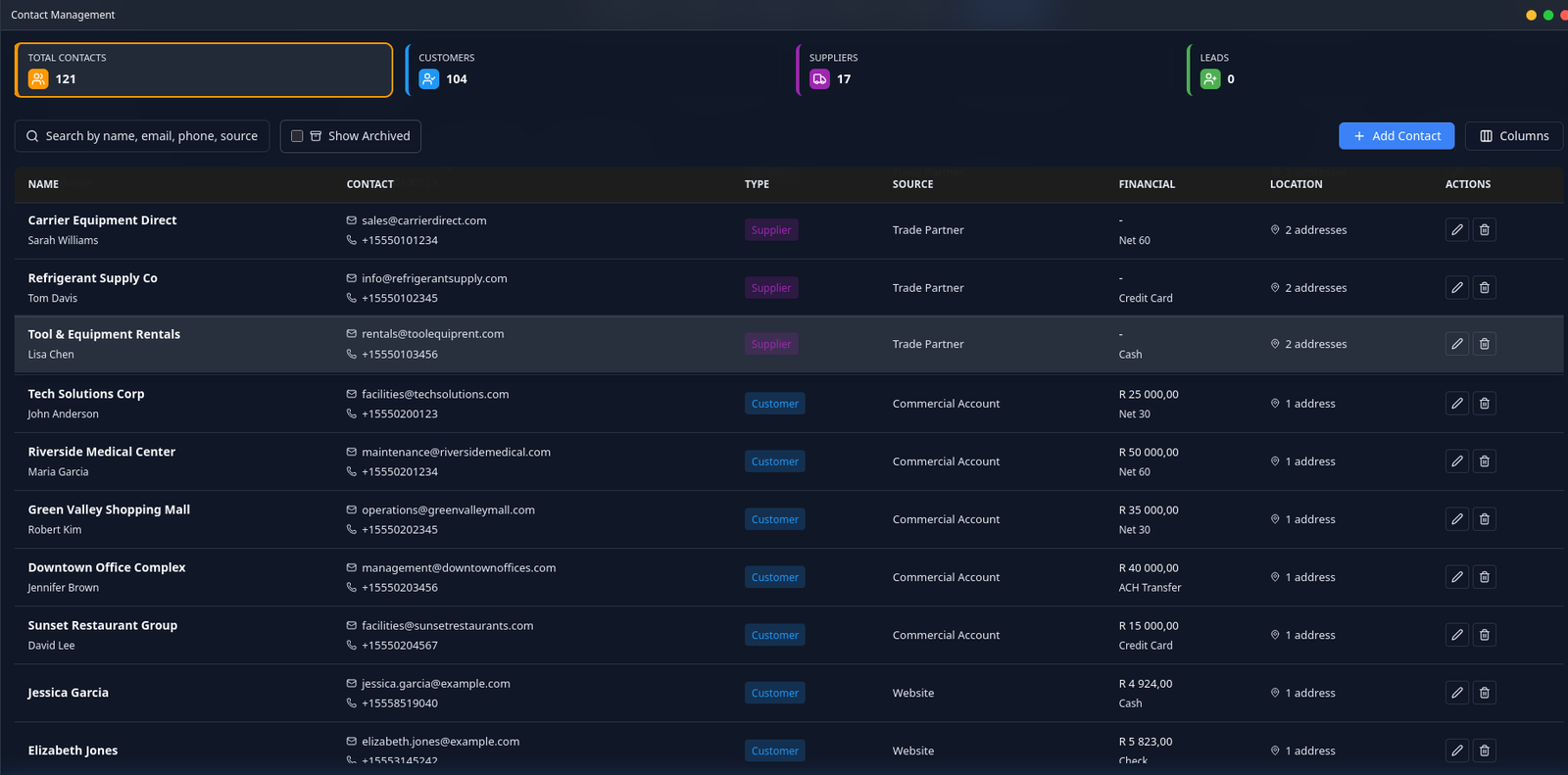 ServiceOps ERP screen 1