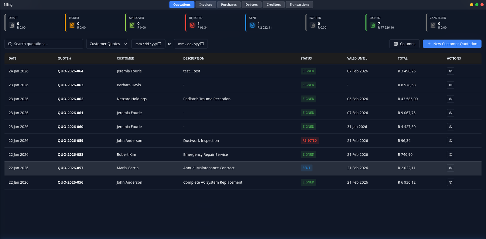 ServiceOps ERP screen 10