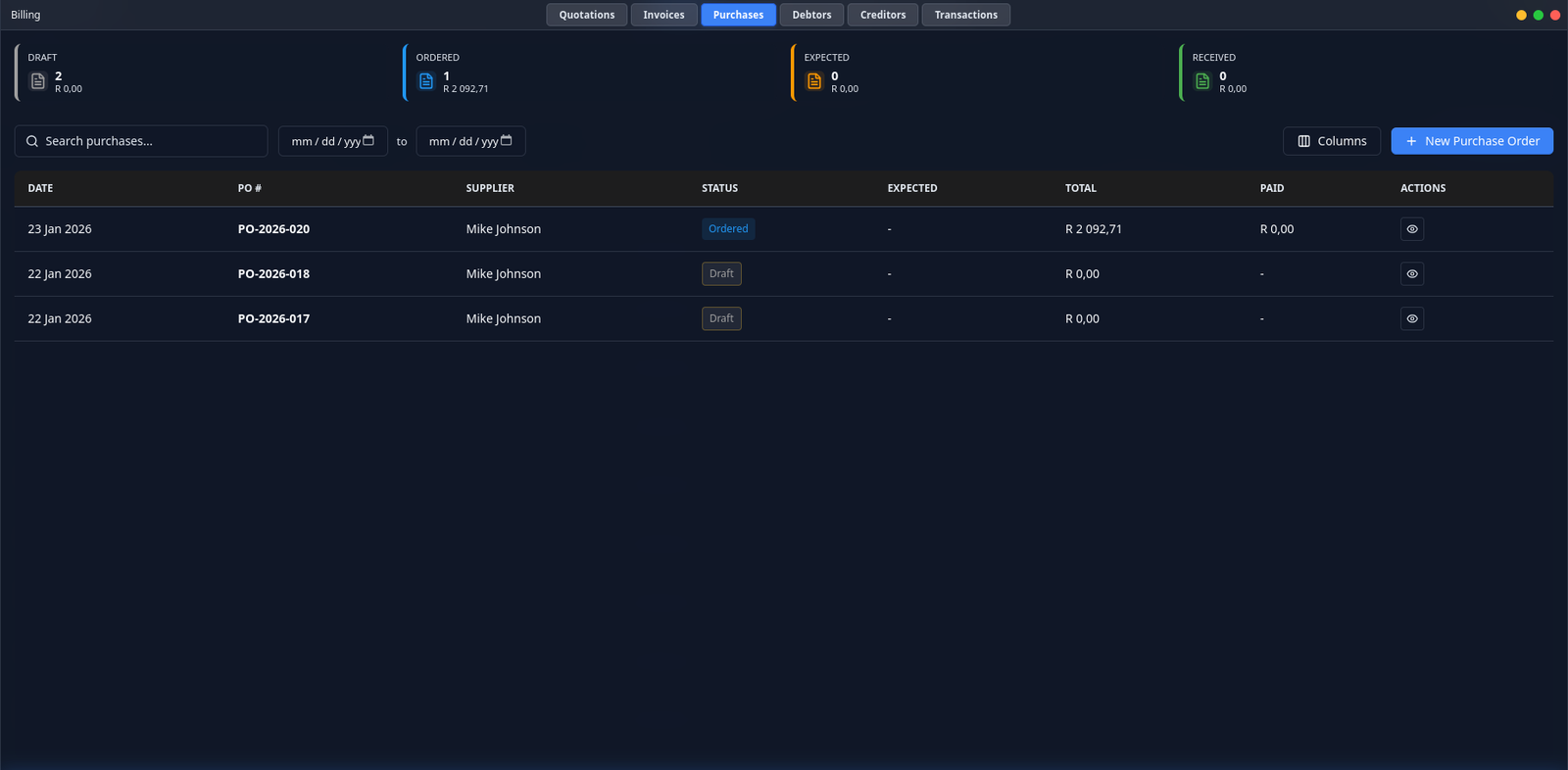 ServiceOps ERP screen 14